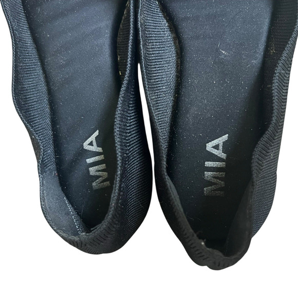 MIA Black Amora Pointed Toe Knit Slip on Flats Size 7M Comfort - Picture 6 of 10